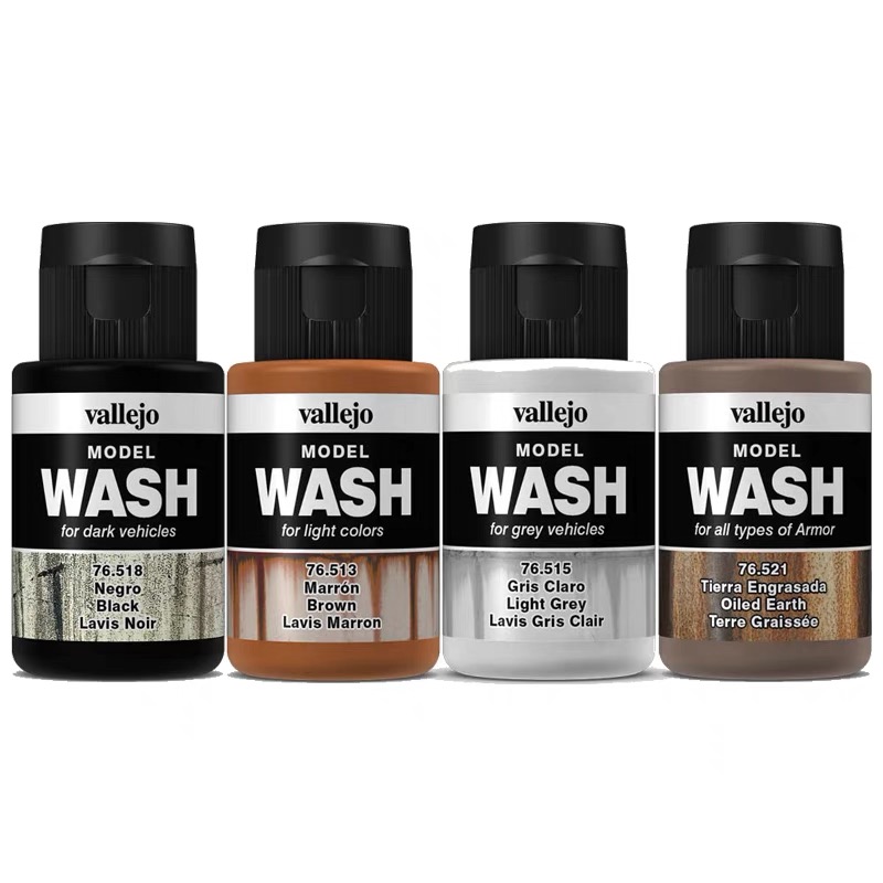 Tamiya Model Paint Set - Vallejoモデルウォッシュージングエフェクト色35ml