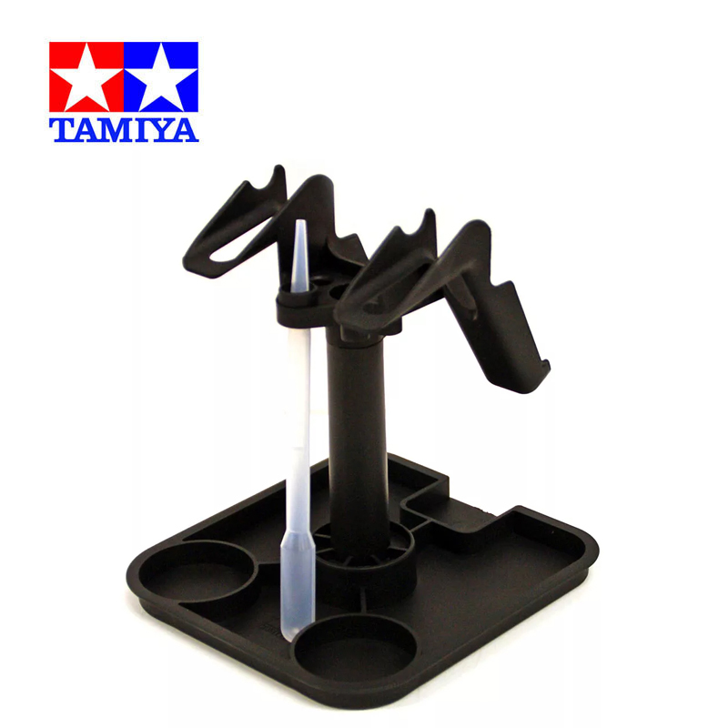 Tamiya Model Paint Set - タミヤ-スプレー作業用エアブラシスタンドii、ロングピペット付き、2ポジションスプレーペンホルダーセット、トレイコンビネーションモデル、クラフトツール、74539