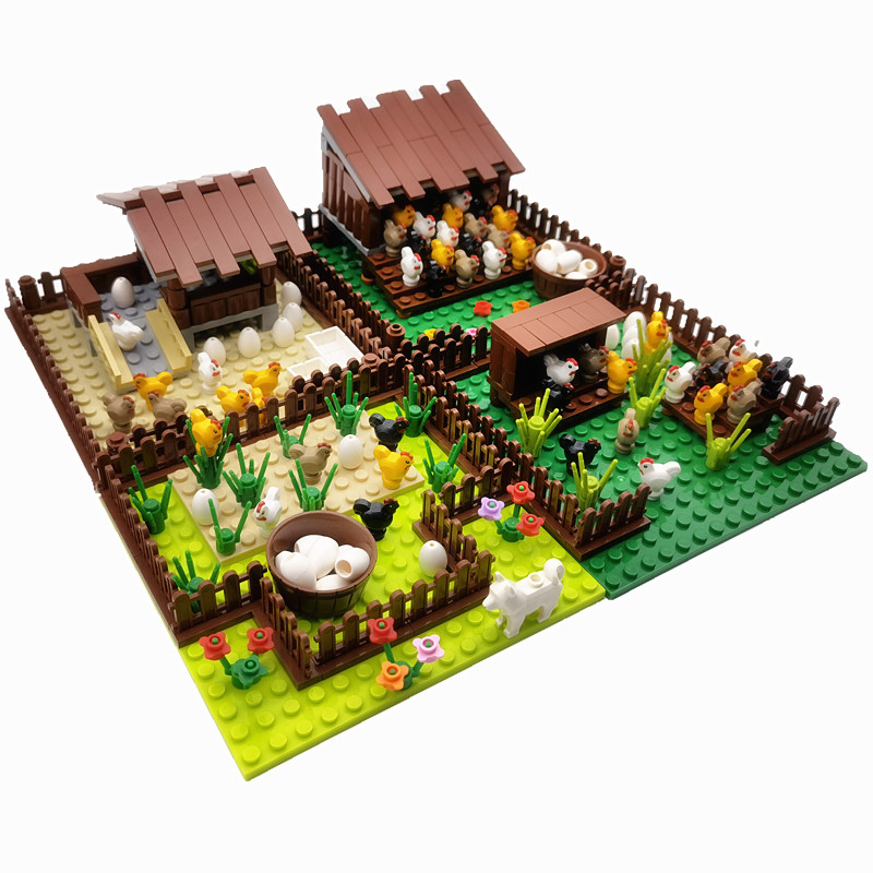 Lego Set Creator - 子供のための動物農場のビルディングブロック,創造的な都市のビルディングブロック,ピジョンペン,家,豚,犬,都市のレンガモデル