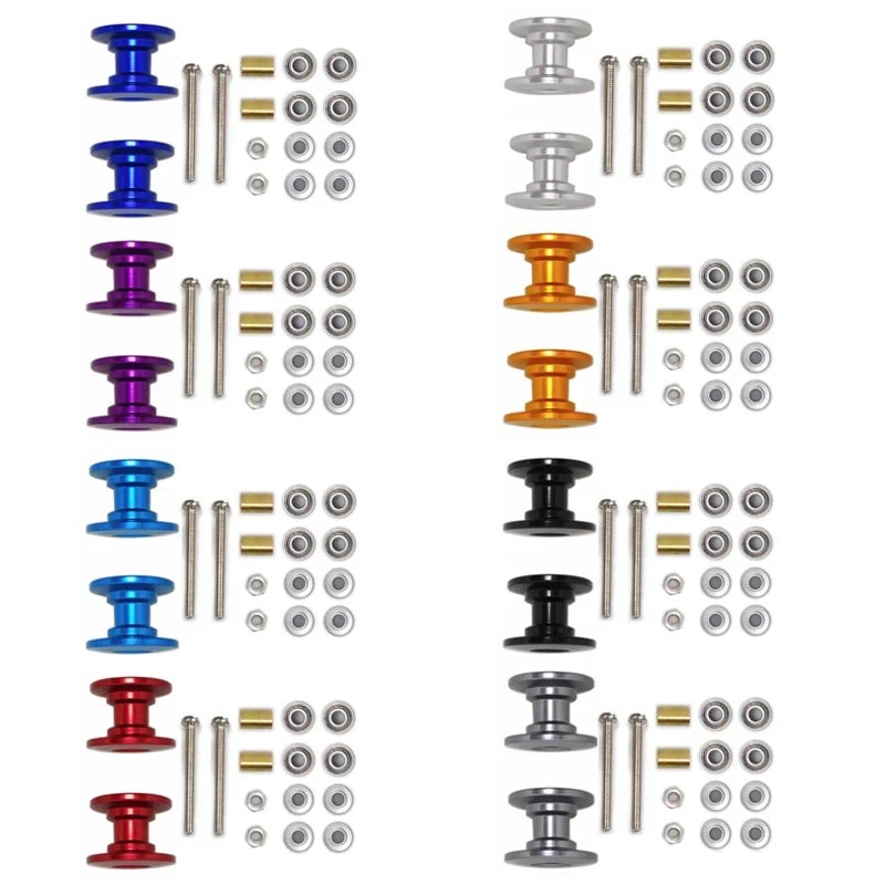 Tamiya Model Mini 4Wd - 2 個 12-13 ミリメートルダブルガイドローラー 95423 軽量アルミスペアパーツタミヤミニ