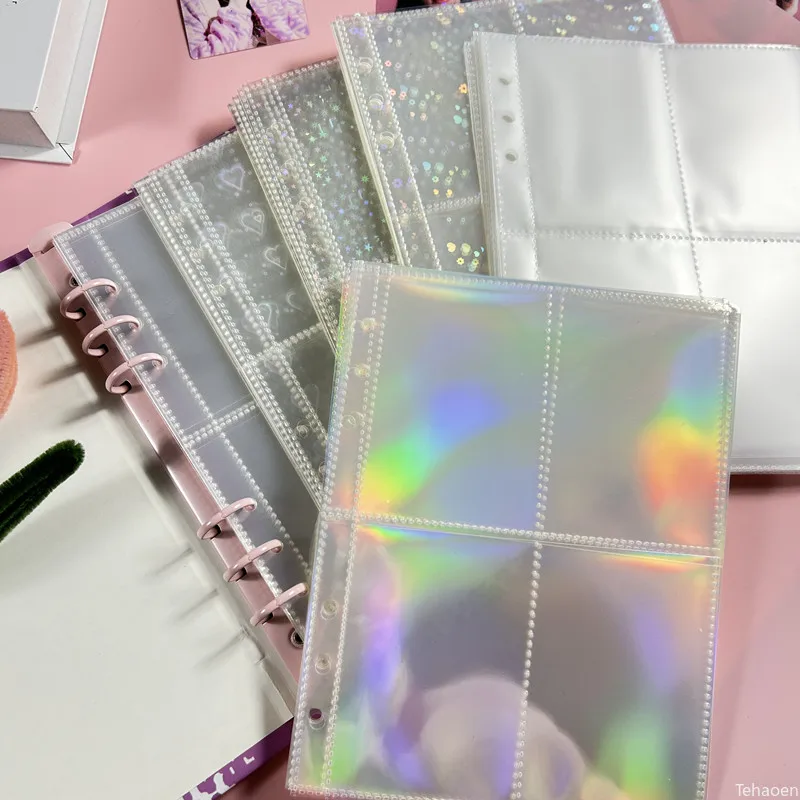 Trading Card Binder - 1-4グリッド透明フォトカードバインダーインナーページ、多ポケットカードプロテクタースリーブ、K-POPアイドルトレーディングカードコレクション用