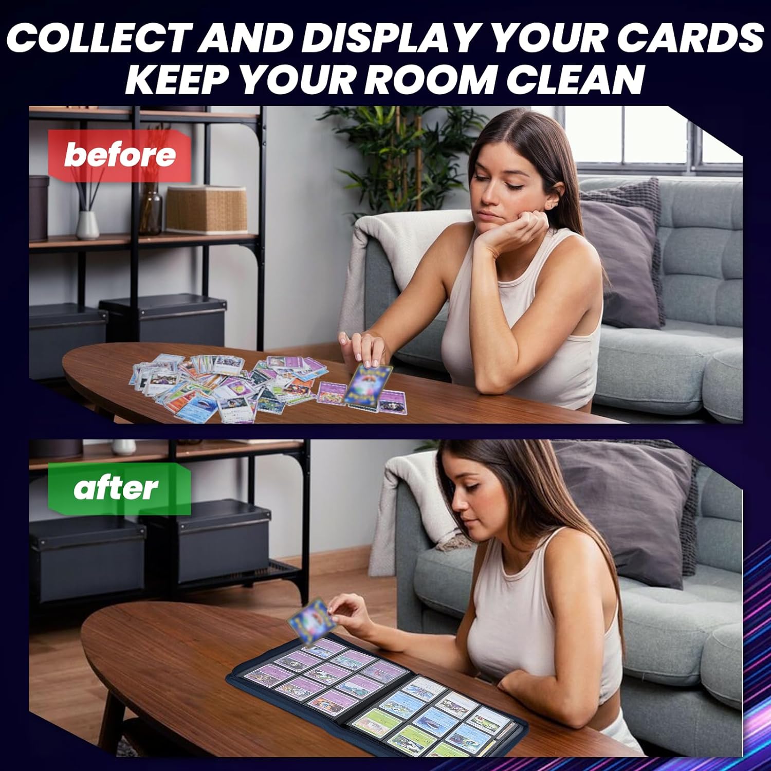 PUカバー付き取引カードバインダー、カードコレクションアルバ - Trading Card Binder のレビューと価格