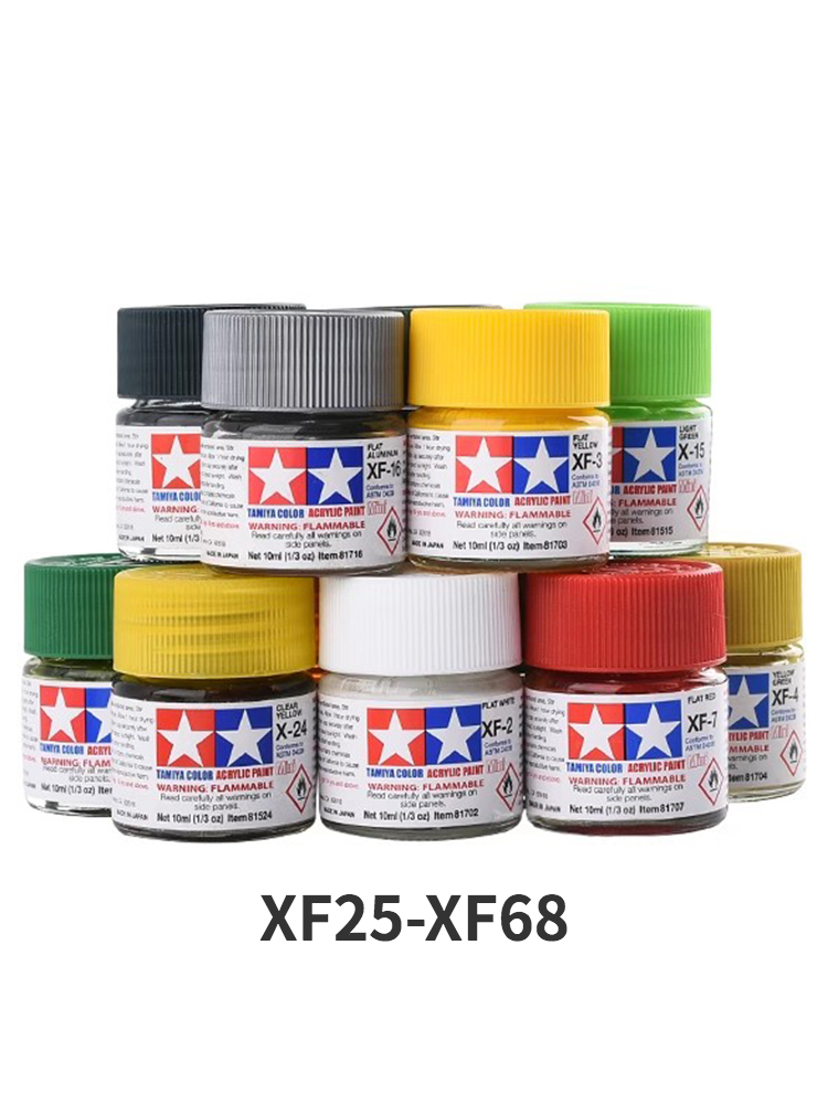タミヤ-アクリル絵の具,フラットおよびマットカラー,XF25 - Tamiya Model Paint Set のレビューと価格
