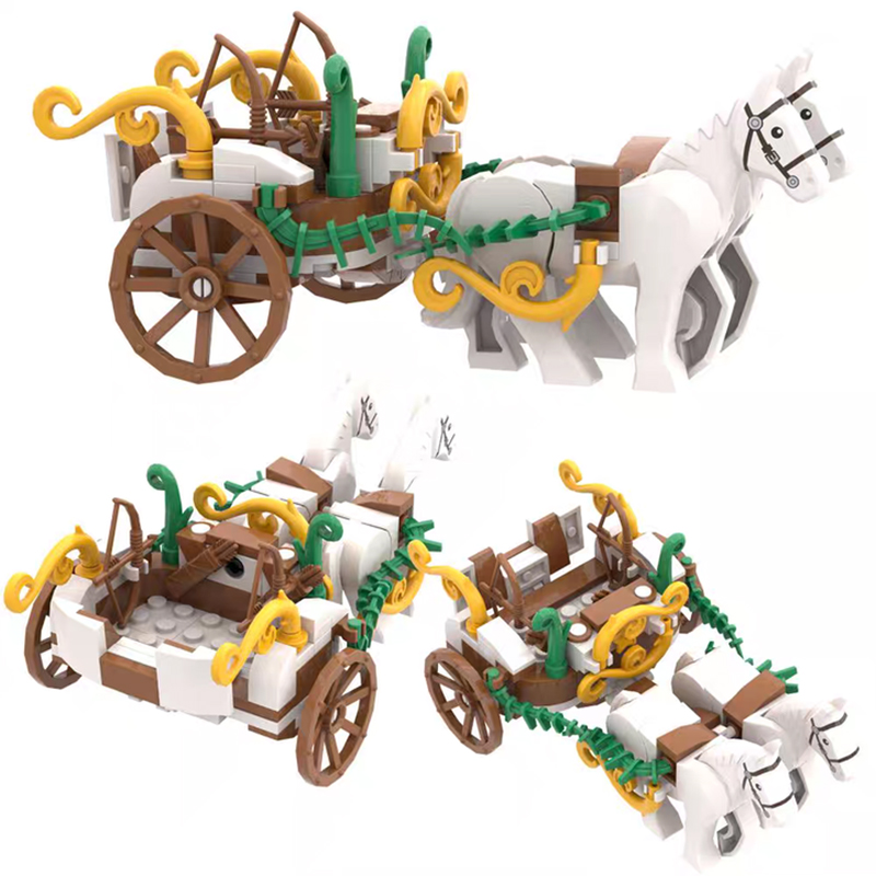DIY 中世牛トレーラー馬車ビルディングブロック城騎士戦車兵 - Lego Minifigure Holder のレビューと価格
