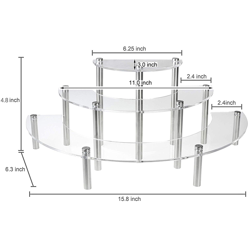 3レベルのアクリル丸カップケーキデザートスタンド-クリスラー - Pop Display Shelf のレビューと価格