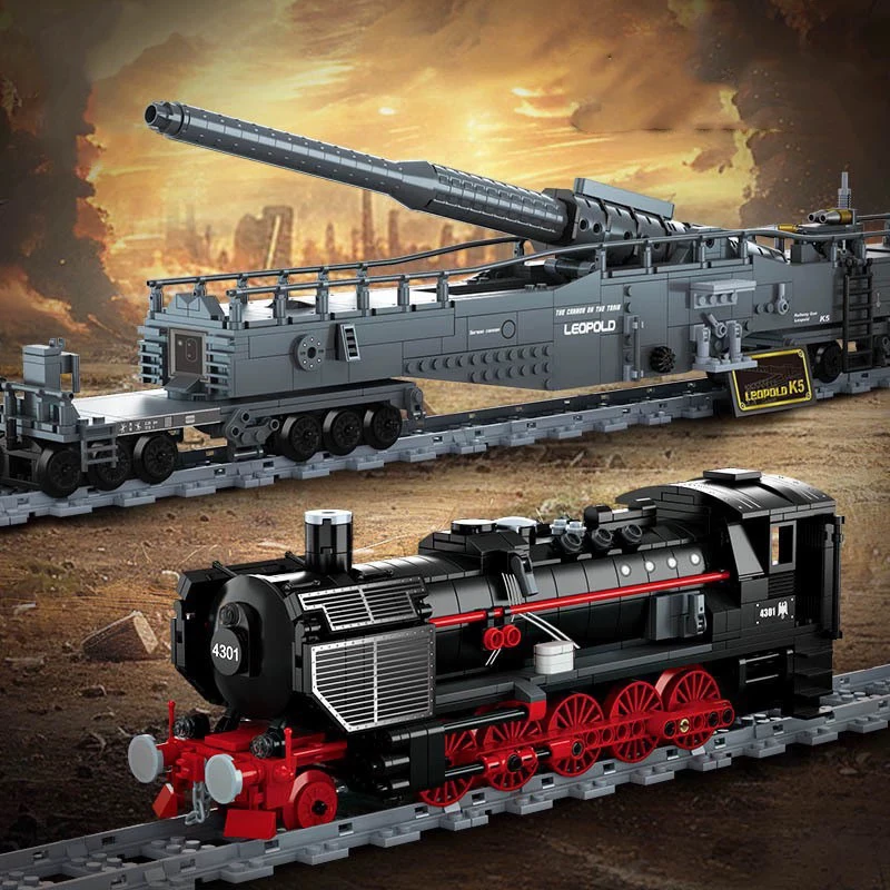 ミリタリー K5 レオポルド列車銃ビルディングブロック WW - Lego Minifigure Holder のレビューと価格
