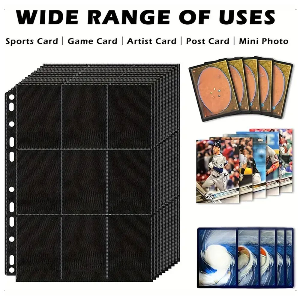 ブラック取引カードバインダーページ、収納ウォレット、両面、1 - Trading Card Binder のレビューと価格